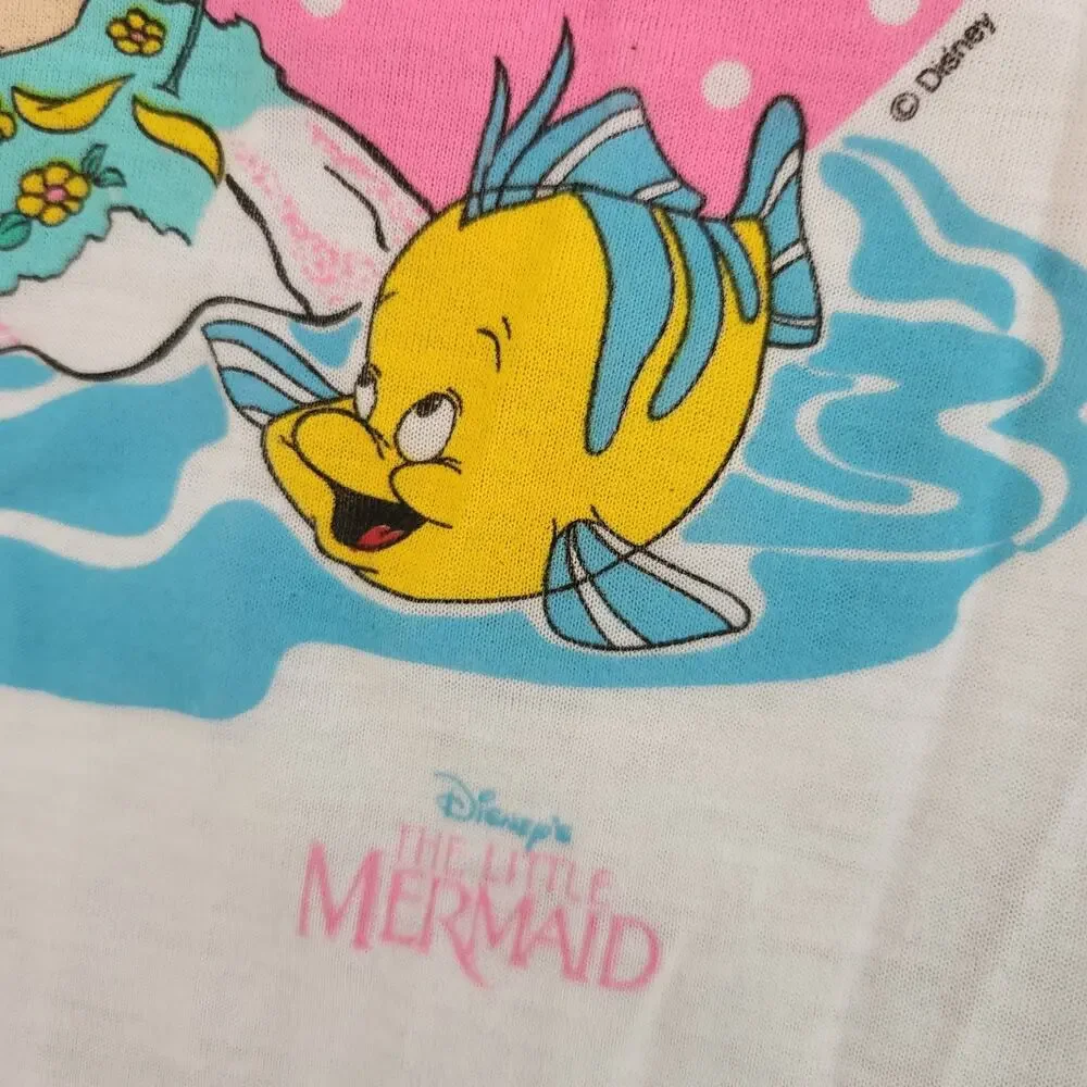 Vtg 90s Giggles Disney Little Mermaid Nightgown Sleep Shirt Medium Toddler Girls